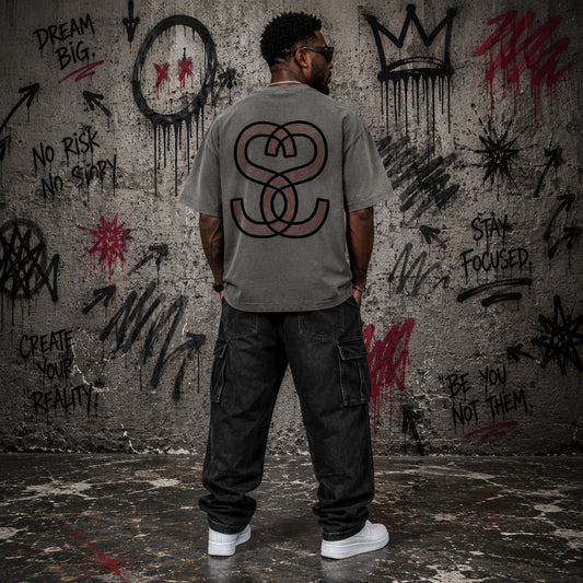 Unisex Reverse Dyed Boxy T-Shirt - "Scratch Scribble Epic"