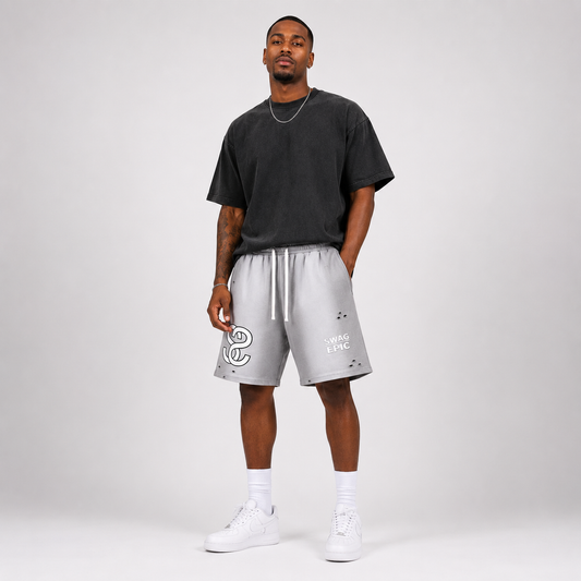 Sun Fade Distressed Shorts - "Swag Deluxe"