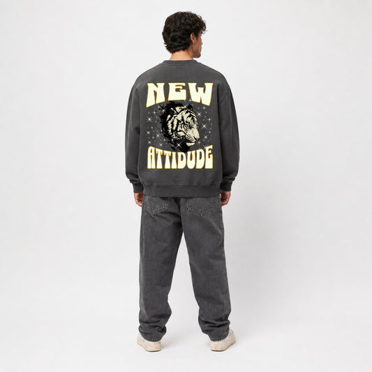 Unisex Vintage Wash Fleece Sweatshirt - "New Attitude"