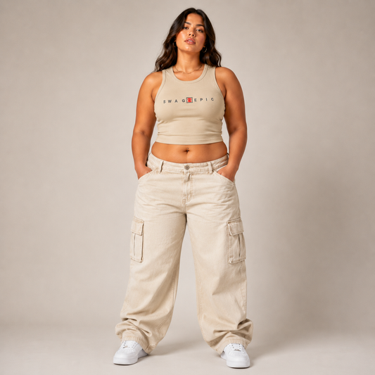 Women's Tight Crewneck Crop Tank Top " Sexy Swag"
