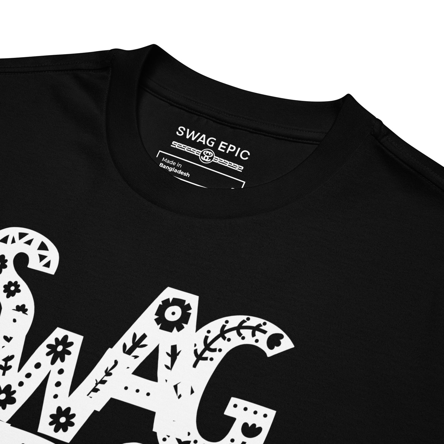 "FLOWER PRINT" OVERSIZED HEAVYWEIGHT BLACK T-SHIRT