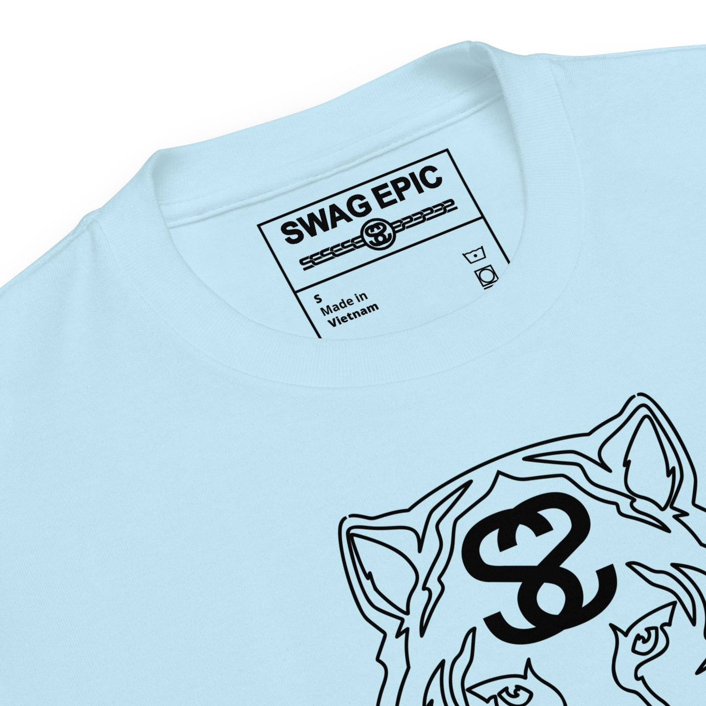 "TIGER FACE" (LIGHT BLUE) DELUXE T-SHIRT