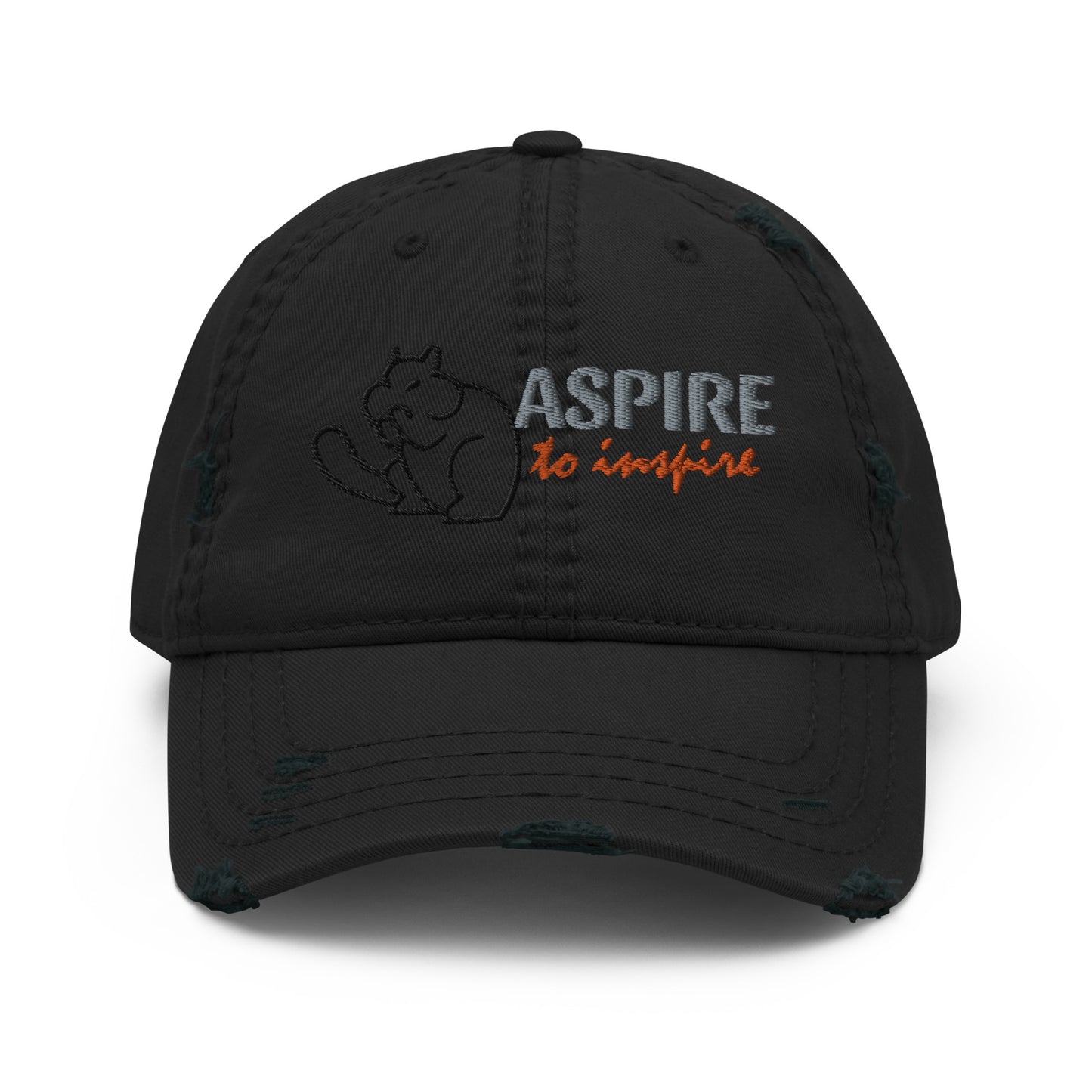 "ASPIRE TO INSPIRE" EMBROIDERED DISTRESSED DAD HAT