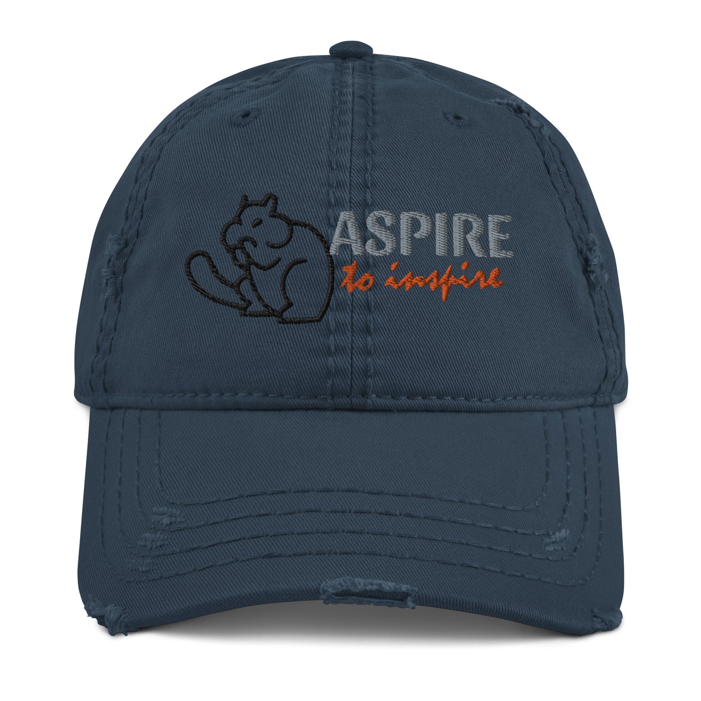"ASPIRE TO INSPIRE" EMBROIDERED DISTRESSED DAD HAT