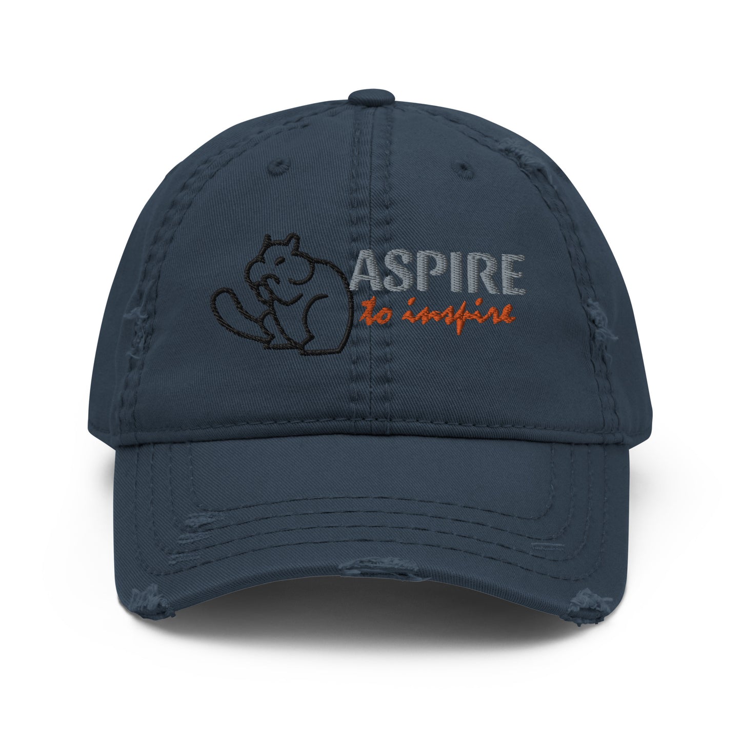 "ASPIRE TO INSPIRE" EMBROIDERED DISTRESSED DAD HAT