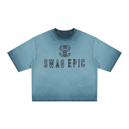 Unisex Reverse Dyed Boxy T-Shirt - "Scratch Scribble Epic"