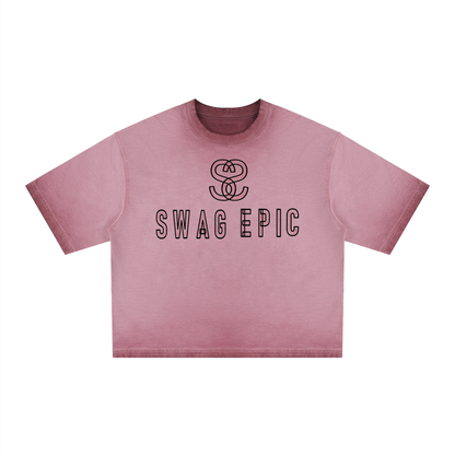 Unisex Reverse Dyed Boxy T-Shirt - "Scratch Scribble Epic"
