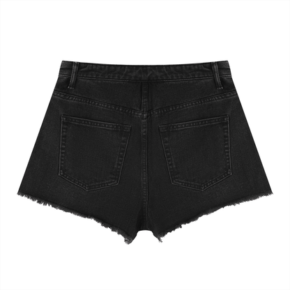 Women's Vintage Wash High Rise Denim Shorts - Swag Ladies
