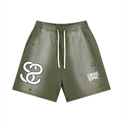 Sun Fade Distressed Shorts - "Swag Deluxe"
