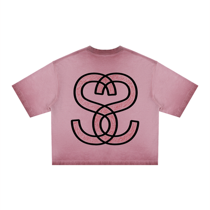 Unisex Reverse Dyed Boxy T-Shirt - "Scratch Scribble Epic"