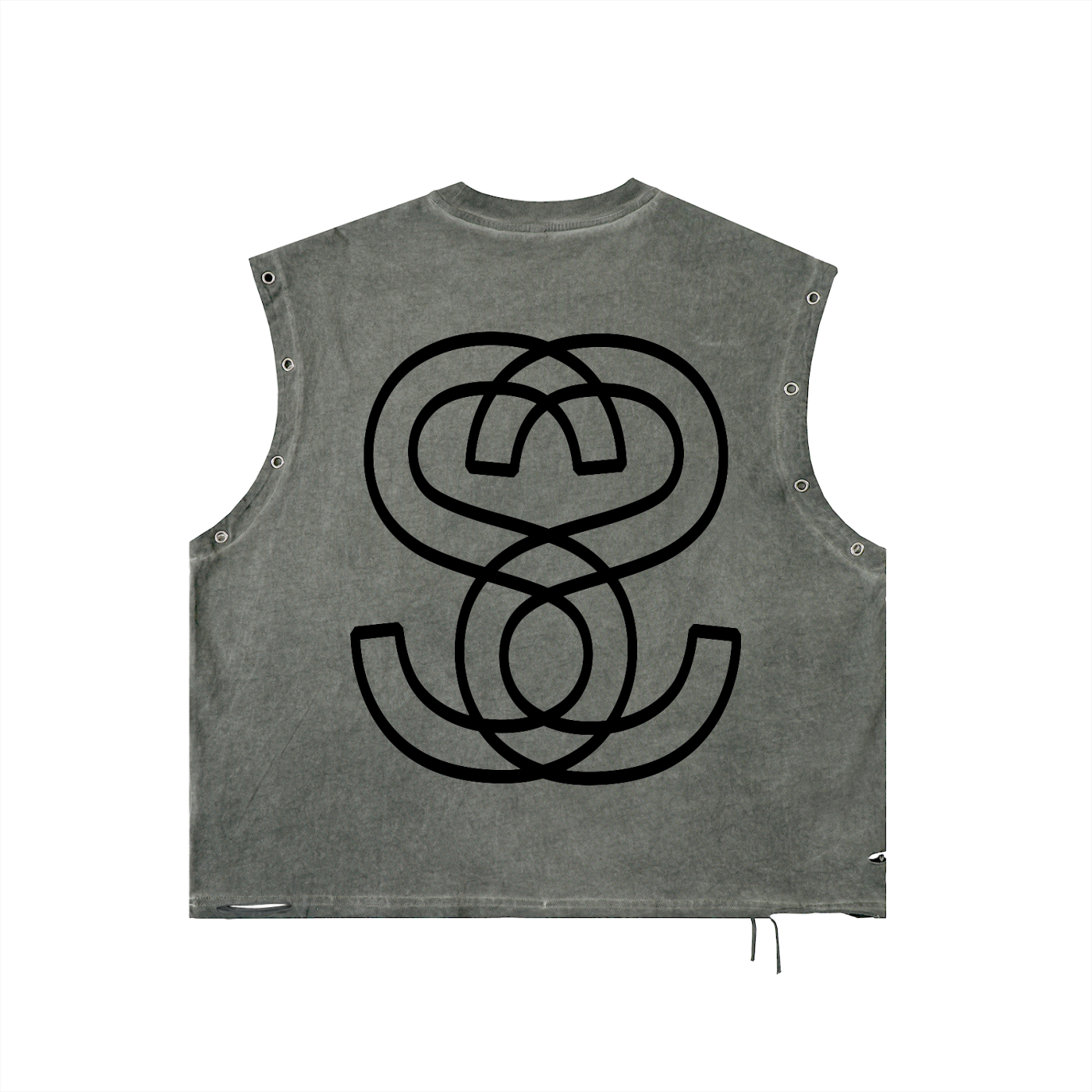 Distressed Grommet Eyelet Tank Top  - Love trumps Hate