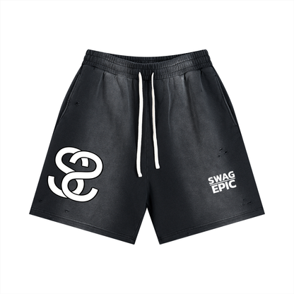 Sun Fade Distressed Shorts - "Swag Deluxe"