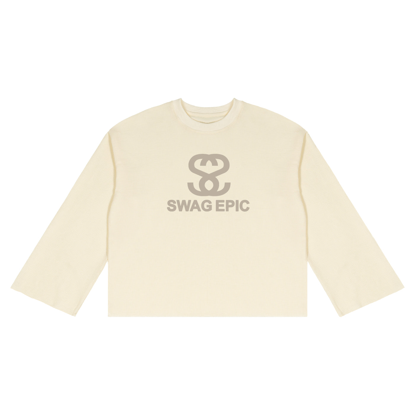 Unisex Waffle Raw Edge Long Sleeve T-Shirt - "Believe in your Swag"