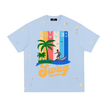 Paint Splatter Cotton T-Shirt – "Summer Swag" Collection