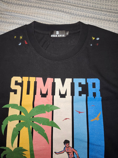Paint Splatter Cotton T-Shirt – "Summer Swag" Collection