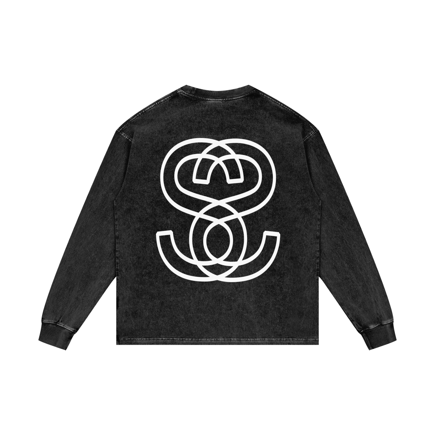 Acid Wash Oversize Long Sleeve "Epic Circle" T-Shirt