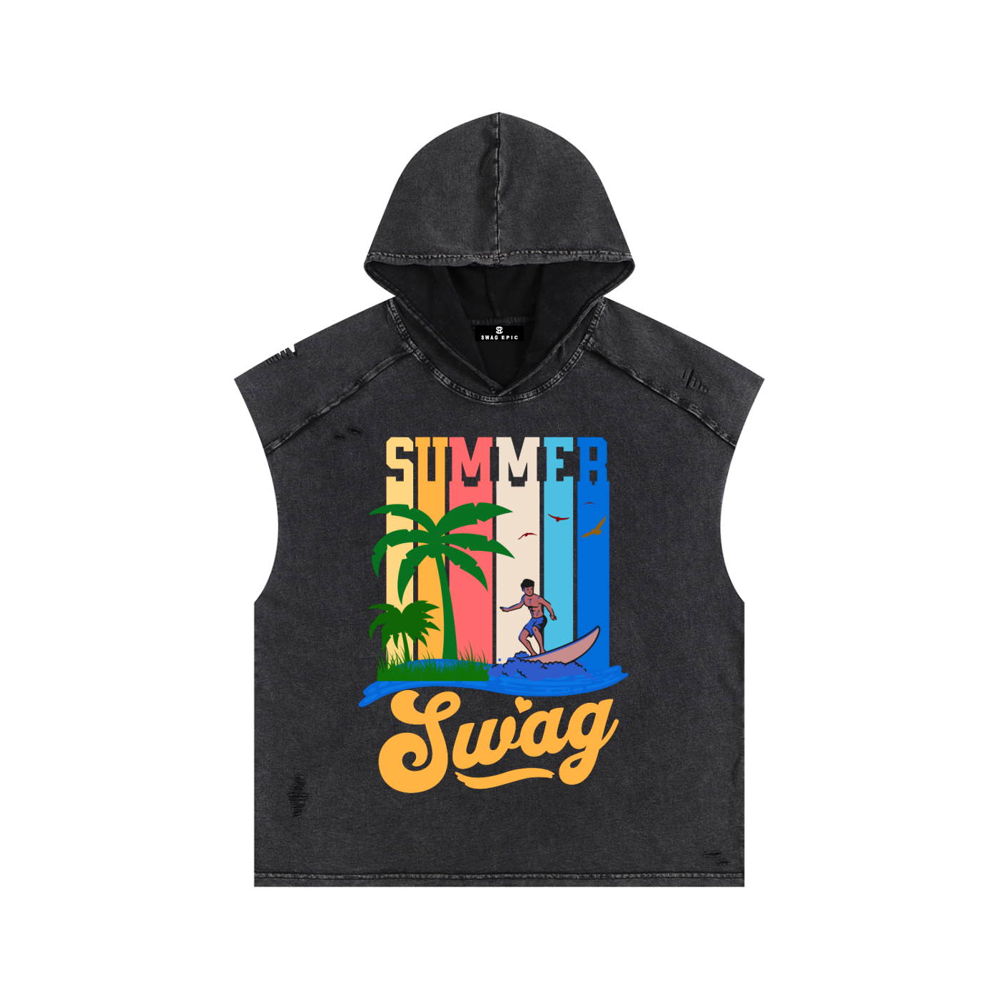 Swag Epic Snow Washed Boxy Hooded Tank Top "Summer Swag collection"