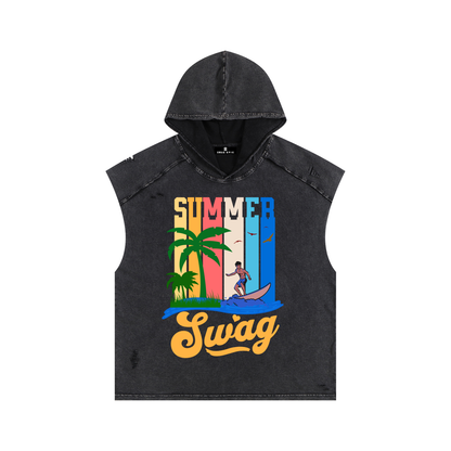 Swag Epic Snow Washed Boxy Hooded Tank Top "Summer Swag collection"