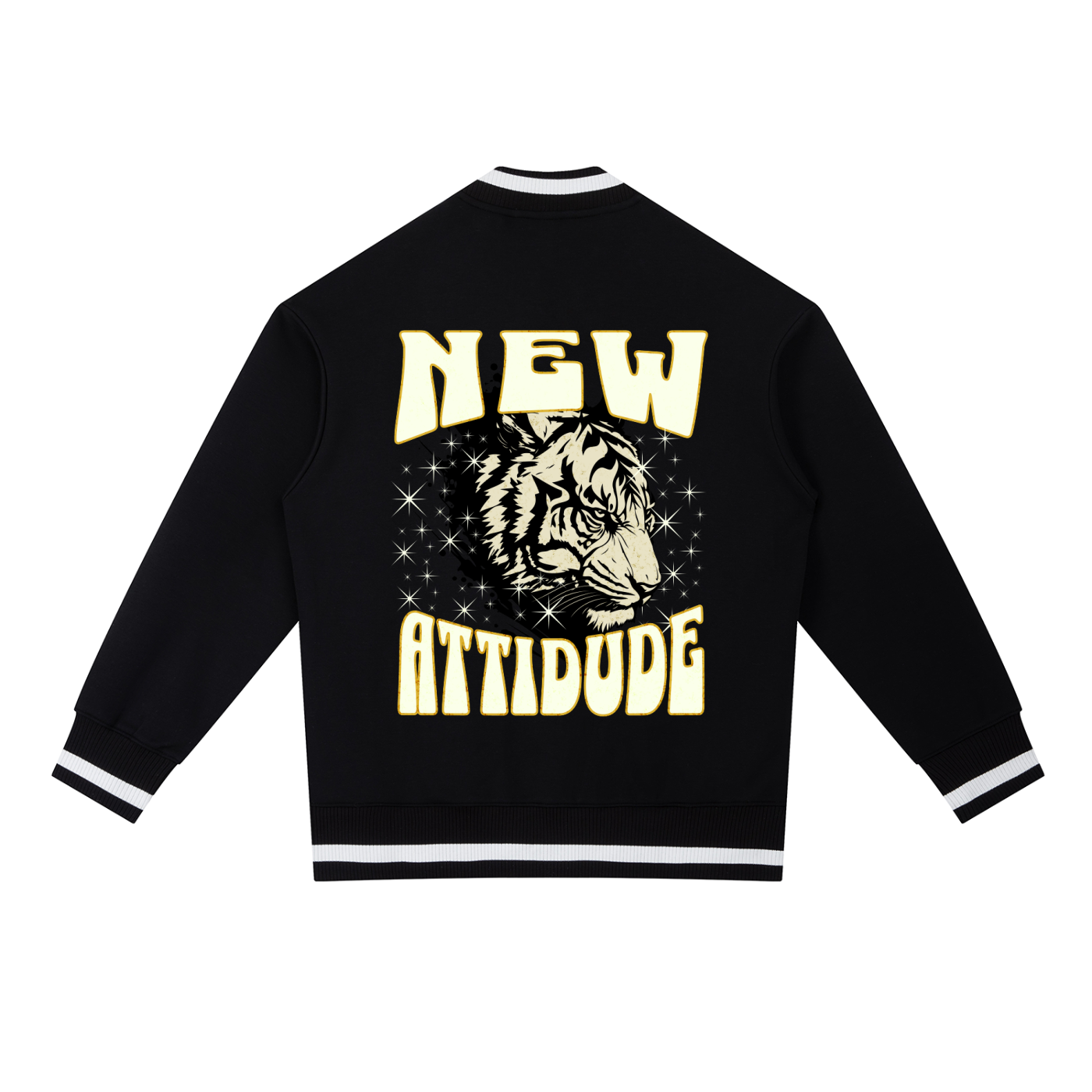 Contrast Piping Zip Bomber Jacket - "New Attitude"