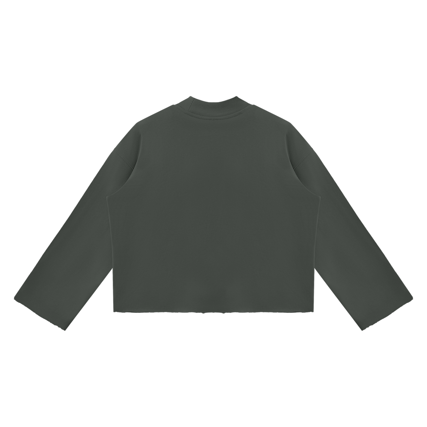 Unisex Mock Neck Raw Edge Boxy Sweatshirt - "Stand Tall and Dream Big"