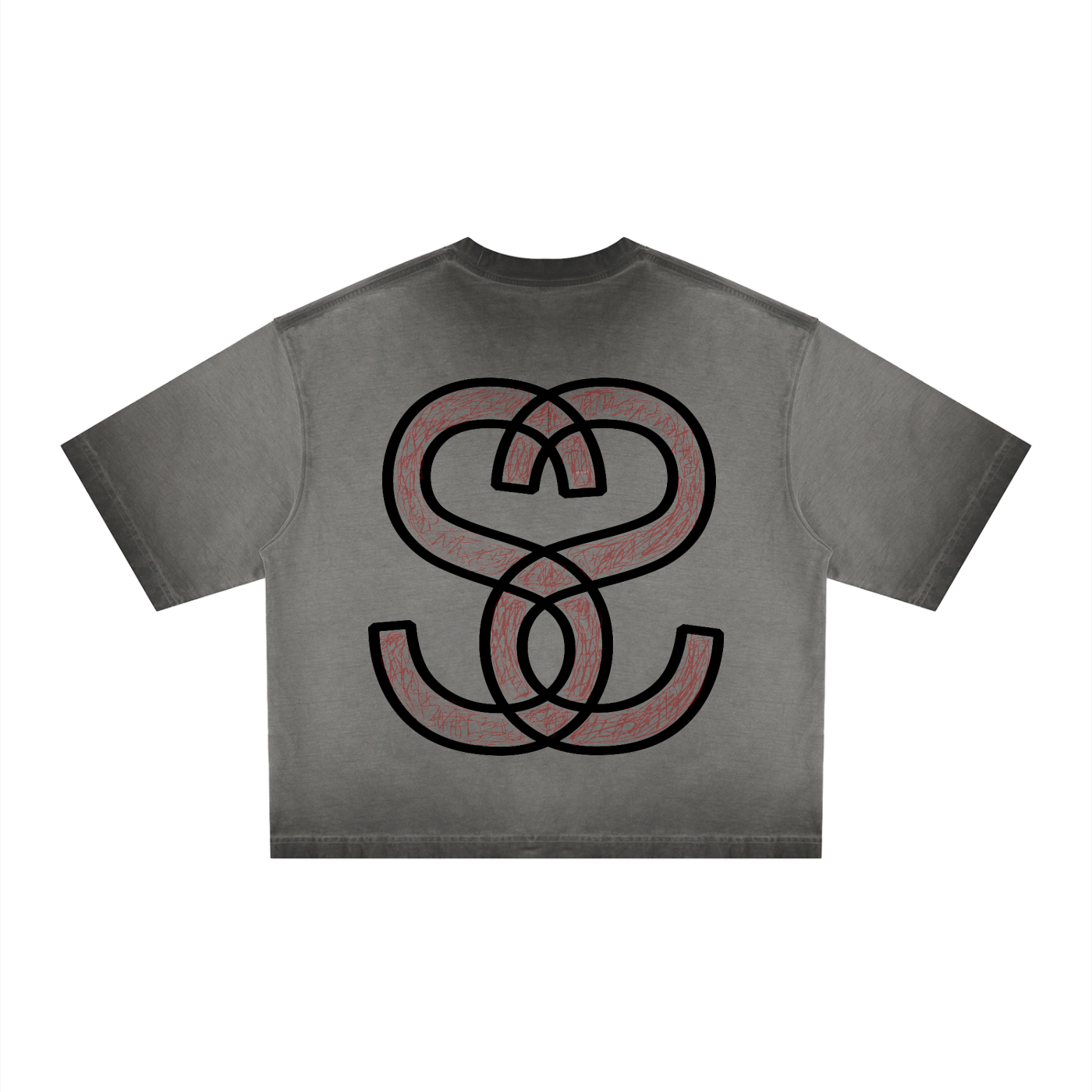 Unisex Reverse Dyed Boxy T-Shirt - "Scratch Scribble Epic"
