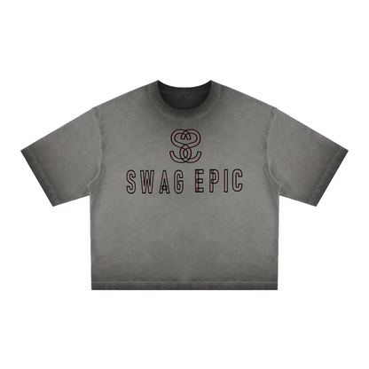 Unisex Reverse Dyed Boxy T-Shirt - "Scratch Scribble Epic"