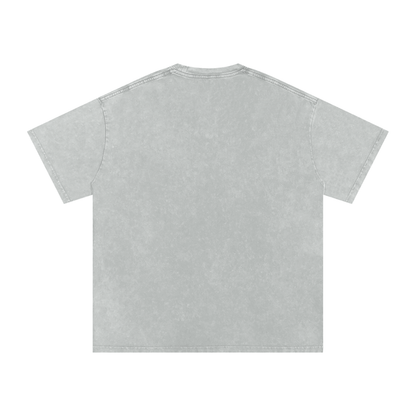 Snow Washed Oversized Cotton T-Shirt – "Stand Tall and Dream Big"