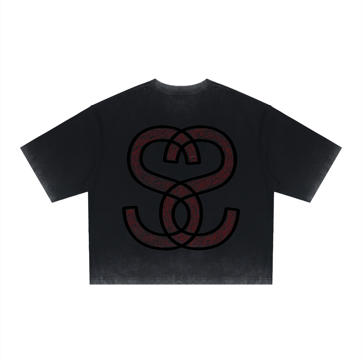 Unisex Reverse Dyed Boxy T-Shirt - "Scratch Scribble Epic"