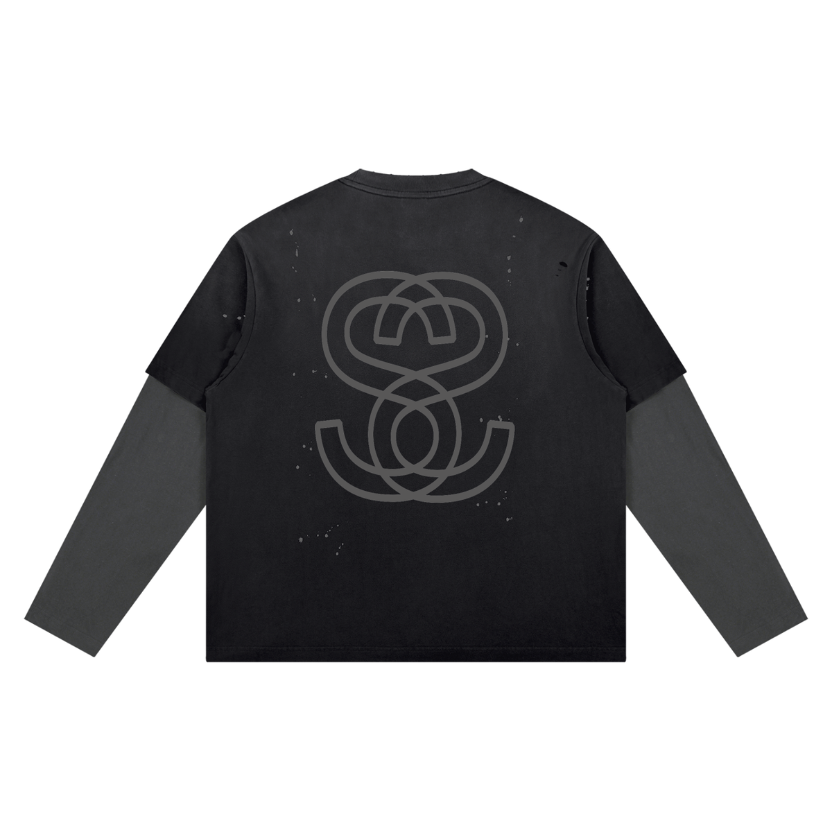 Unisex Vintage Wash Distressed Layer Long Sleeve T-Shirt - "Swag Mentality"