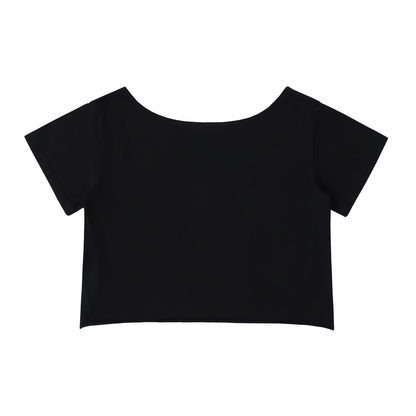 Off-Shoulder Rolled Hem Cotton T-Shirt – Swag Epic Ladies