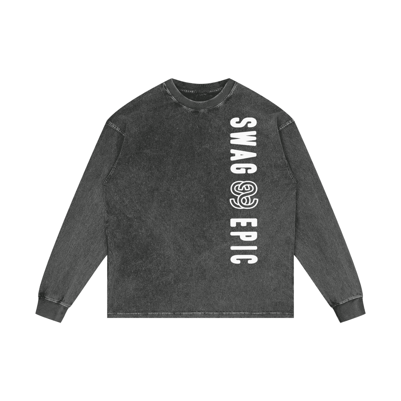 Acid Wash Oversize Long Sleeve  "Swag Epic" T-Shirt
