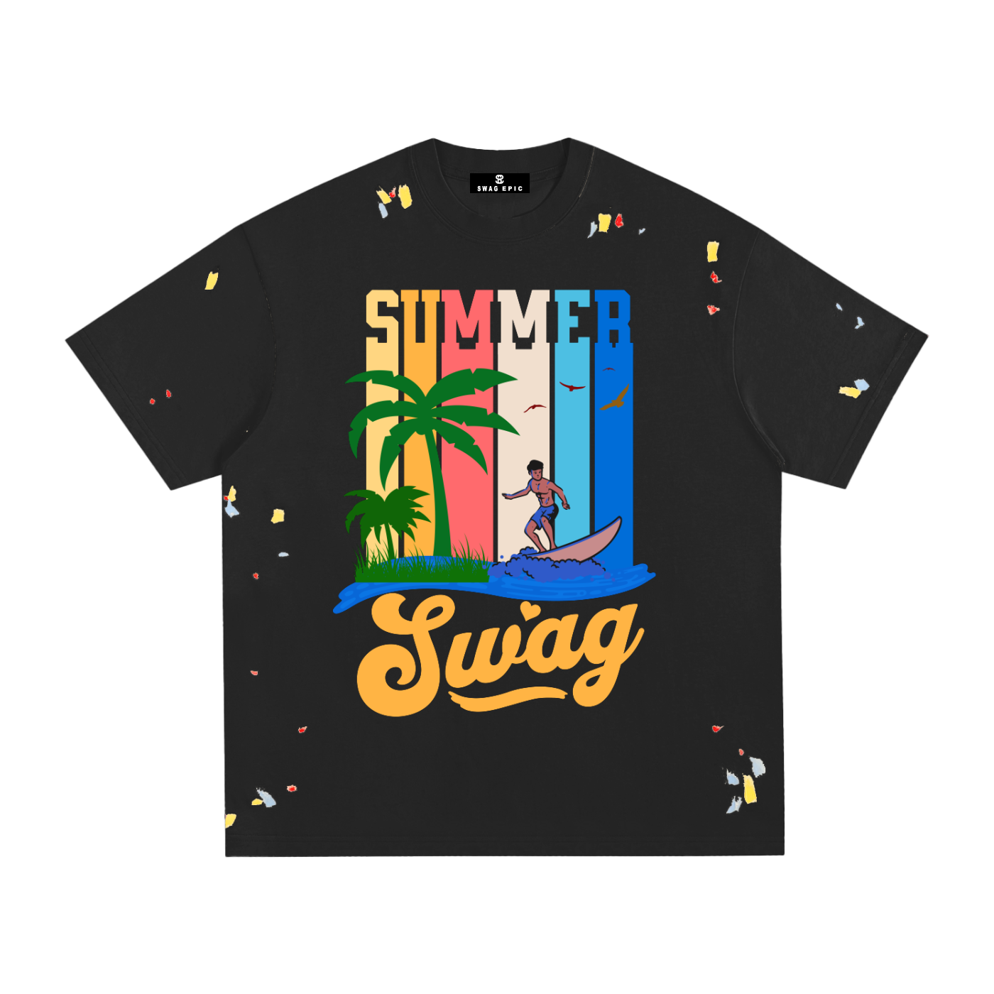 Paint Splatter Cotton T-Shirt – "Summer Swag" Collection