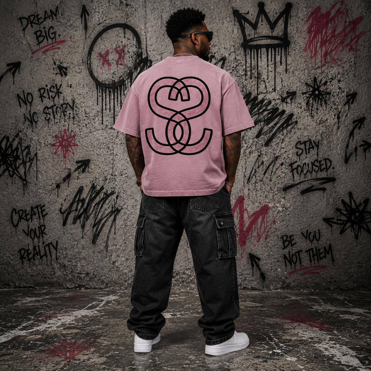 Unisex Reverse Dyed Boxy T-Shirt - "Scratch Scribble Epic"