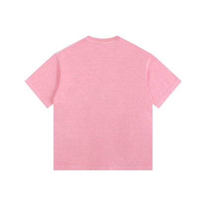 Vintage Washed Oversized Cotton T-Shirt – "Happy Family"