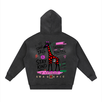 Sunfade Two-way Zipper Boxy Fleece Hoodie