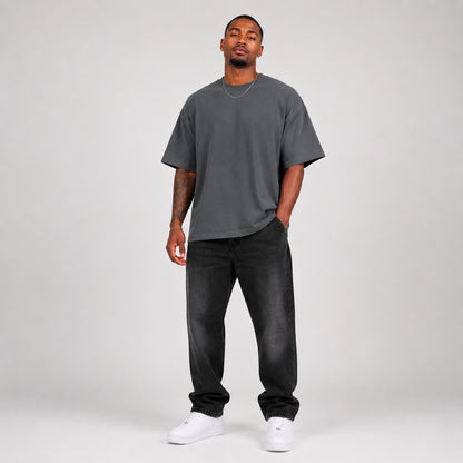 Drop Shoulder Cotton Plain T-Shirt