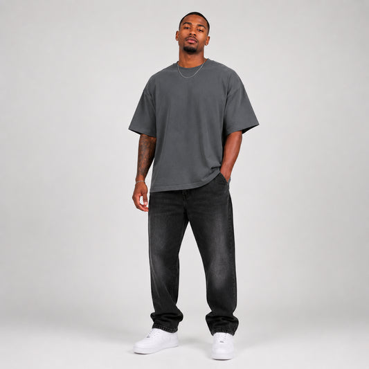 Drop Shoulder Cotton Plain T-Shirt