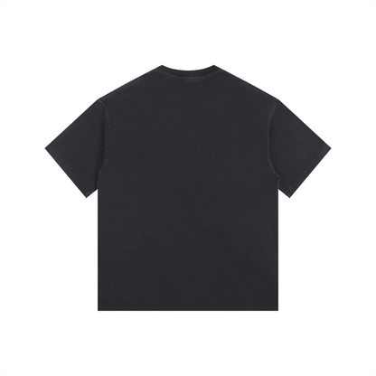 Vintage Washed Oversized Cotton T-Shirt – "Happy Family"