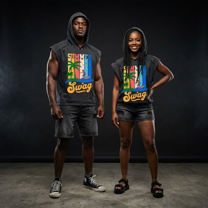 Swag Epic Snow Washed Boxy Hooded Tank Top "Summer Swag collection"