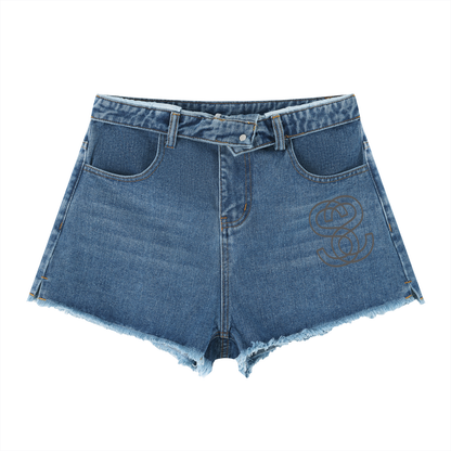Women's Vintage Wash High Rise Denim Shorts - Swag Ladies