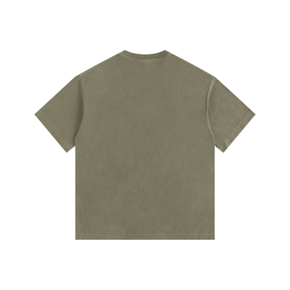 Vintage Washed Oversized Cotton T-Shirt – "Happy Family"