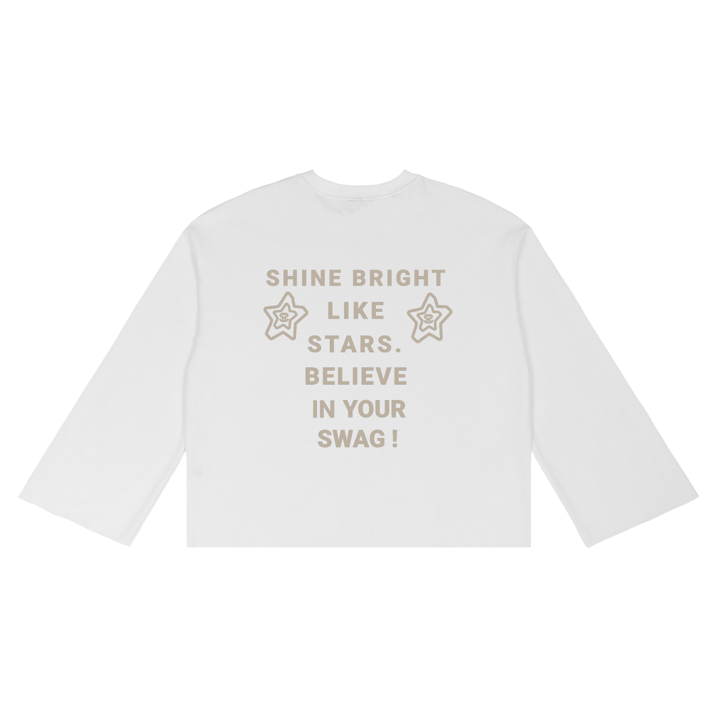 Unisex Waffle Raw Edge Long Sleeve T-Shirt - "Believe in your Swag"