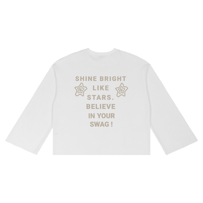 Unisex Waffle Raw Edge Long Sleeve T-Shirt - "Believe in your Swag"