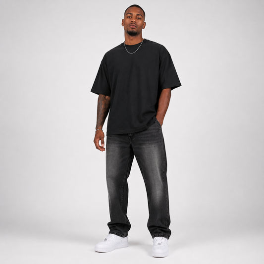Drop Shoulder Cotton Plain T-Shirt