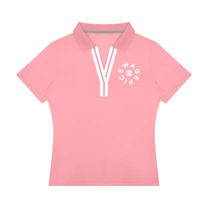 Women’s Color Block Polo Shirt - "Swag Circle"