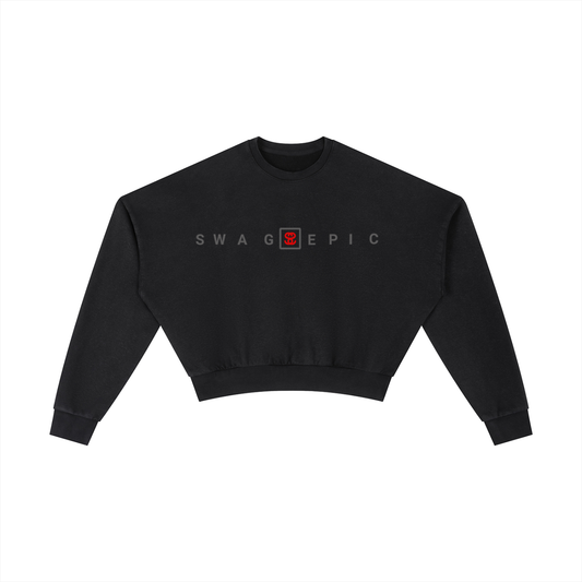 Vintage Washed Cropped Sweatshirt – Swag Ladies