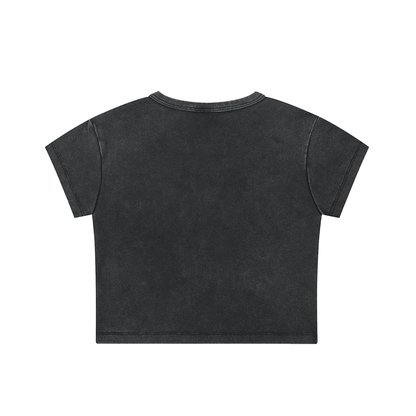 Women's Snow Washed Crop Top T-Shirt - "Loved Again"