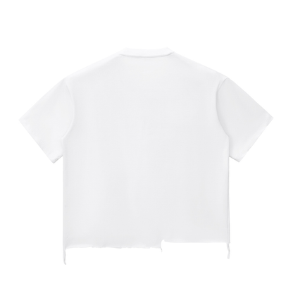Snow Washed Raw-Hem Unisex Cotton T-Shirt