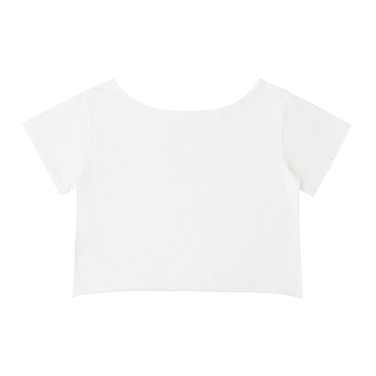 Off-Shoulder Rolled Hem Cotton T-Shirt – Swag Epic Ladies