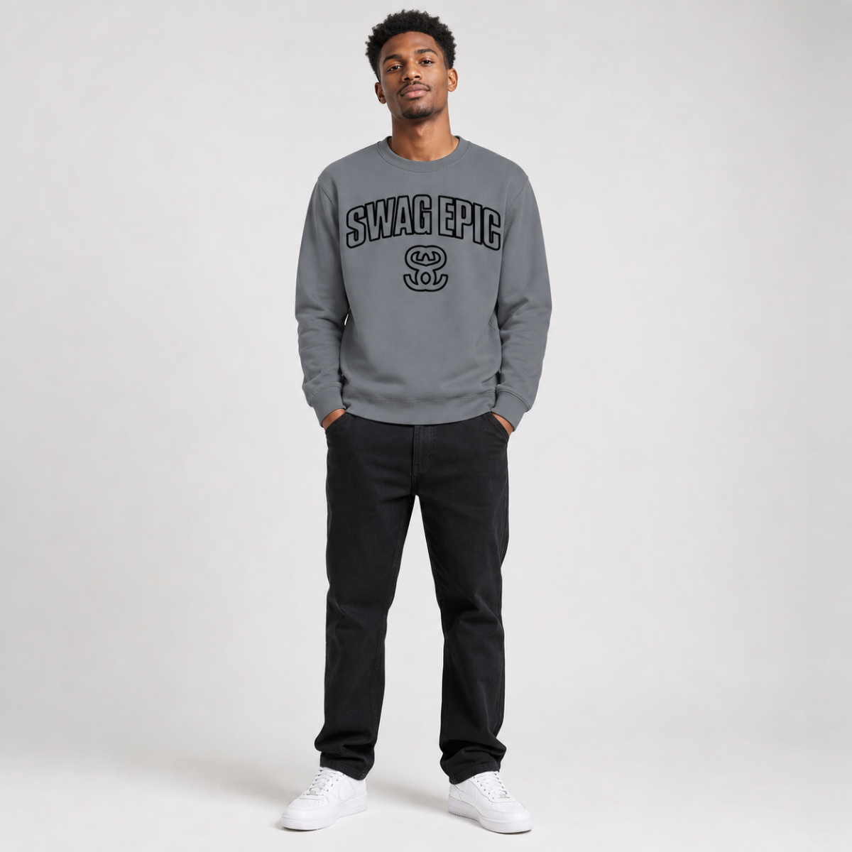 Classic Unisex Cotton Sweatshirt - "Swag Original SS Curve"